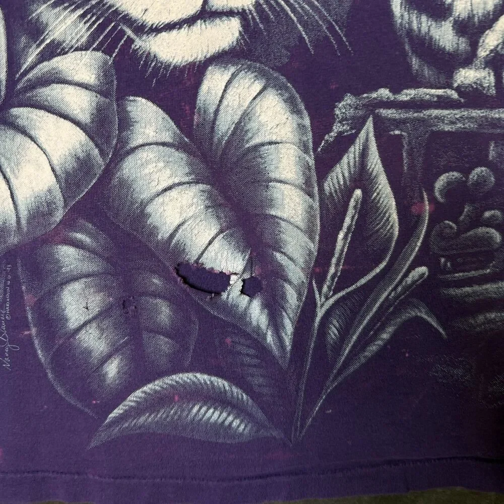 Vintage Harlequin Nature All Over Print T-Shirt Size Large Cheetah - Picture 2 of 7
